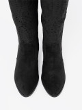 Black Cut-Out Cowboy Style Boots