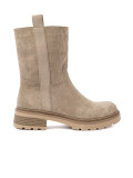 Beige Ankle Boots with Thick Sole