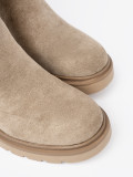 Beige Ankle Boots with Thick Sole