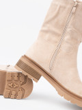 Modern Light Beige Ankle Boots with Simple Design