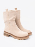 Modern Light Beige Ankle Boots with Simple Design