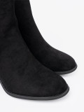 Black Suede Ankle Boots with Block Heel