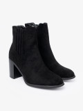 Black Suede Ankle Boots with Block Heel
