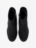 Black Suede Ankle Boots with Block Heel