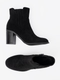 Black Suede Ankle Boots with Block Heel