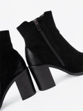 Black Suede Ankle Boots with High Heel