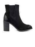 Black Suede Ankle Boots with High Heel