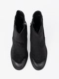 Black Suede Ankle Boots with High Heel