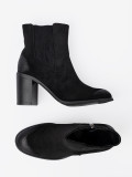 Black Suede Ankle Boots with High Heel