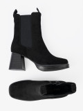 Elegant Ankle Boots with Block Heels and Elastic Inserts