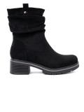 Black Ankle Boots with Decorative Ruching