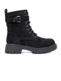 Black Ankle Boots with Buckle and Lacing