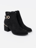 Black Ankle Boots with Elegant Buckle