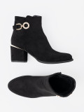 Black Ankle Boots with Elegant Buckle