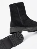 Modern Black Ankle Boots with Silver Buckles