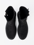 Modern Black Ankle Boots with Silver Buckles