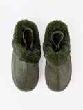 Dark Green Faux Fur Snow Boots
