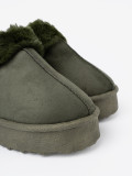 Dark Green Faux Fur Snow Boots