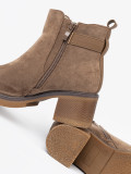 Stylish Beige Ankle Boots with Comfortable Heel