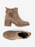 Stylish Beige Ankle Boots with Comfortable Heel