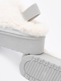 Silver Snow Boots with Fur and Platform