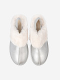 Silver Snow Boots with Fur and Platform