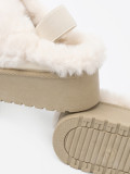 Golden Snow Boots with White Fur