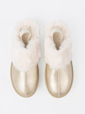 Golden Snow Boots with White Fur