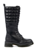 Classic Black Knee-High Boots with Lacing and Zipper