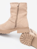 Stylish Beige Ankle Boots with Decorative Buckles