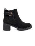Black Ankle Boots with Buckle on Stable Heel