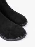Black Ankle Boots with Buckle on Stable Heel
