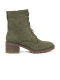 Green Lace-Up Ankle Boots