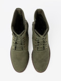 Green Lace-Up Ankle Boots