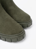 Green Ankle Boots with Elastic Inserts