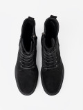 Black Lace-Up Workers on Chunky Sole