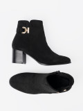Stylish Black Ankle Boots with Elegant Embellishment