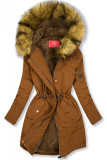 Winter parka jacket in brown