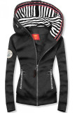 Dark grey hoodie with striped lining
