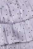 Lilac polka dot skirt