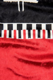 Blue-red velvet christmas dress