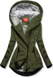 Khaki parka jacket with grey lining for autumn