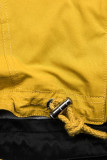 Yellow parka jacket with grey lining for autumn
