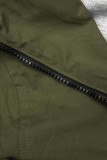 Khaki parka jacket with grey lining for autumn