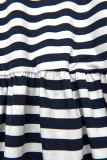Blue-white loose striped dress II.