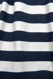 Blue-white loose striped dress I.