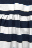 Blue-white loose striped dress I.