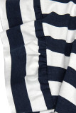 Blue-white loose striped dress I.