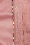 Faux suede jacket in light pink