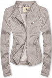 Faux suede jacket in gray